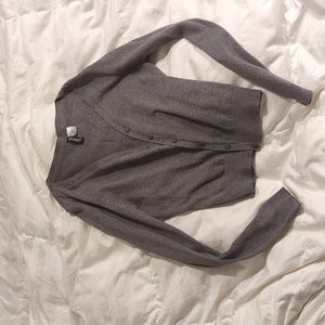 Divided XS grey cropped button down cardigan